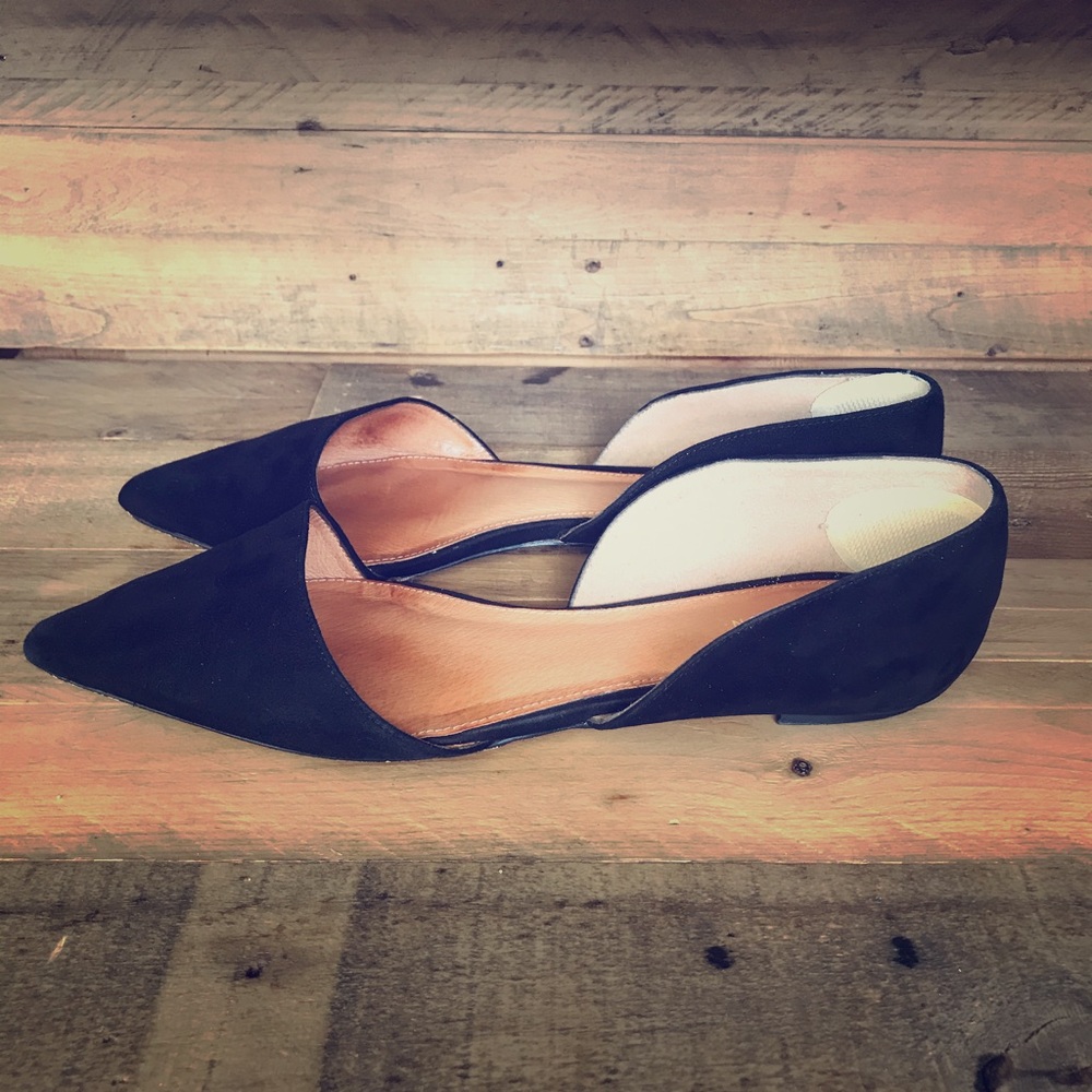 Halogen black,faux suede flats, women’s 9.